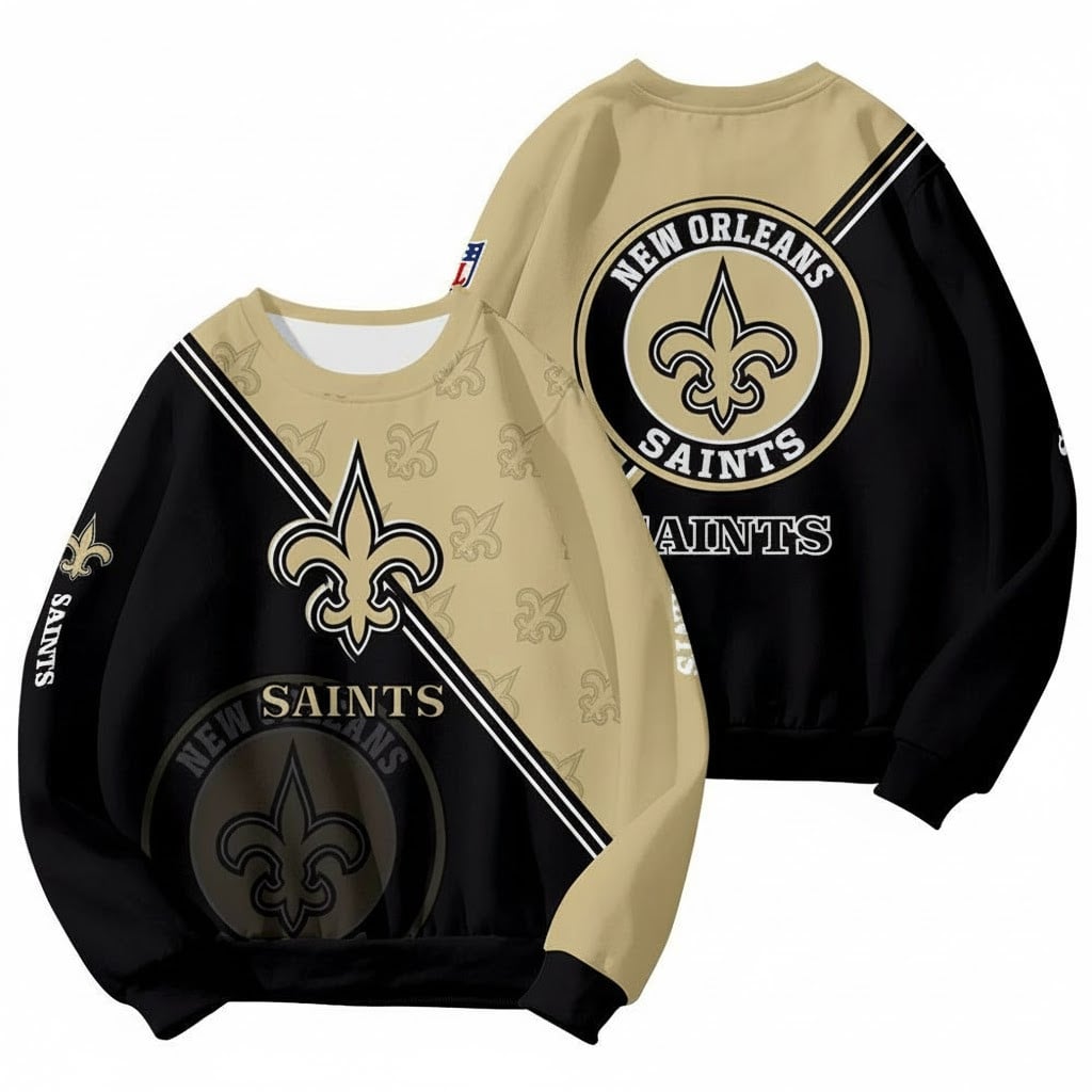 NO Saints Football Team Round Neck Sweatshirt