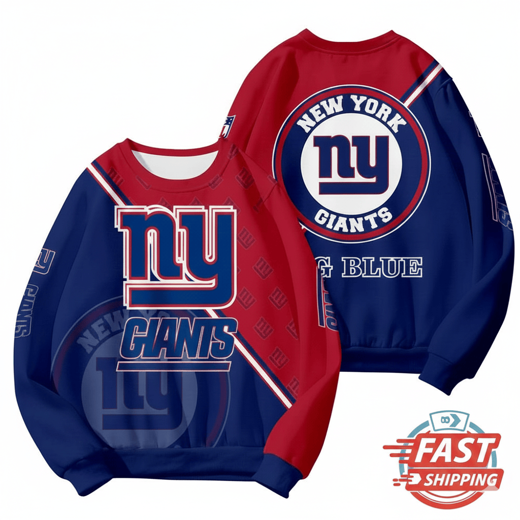 NYG Giants Football Team Round Neck Sweatshirt