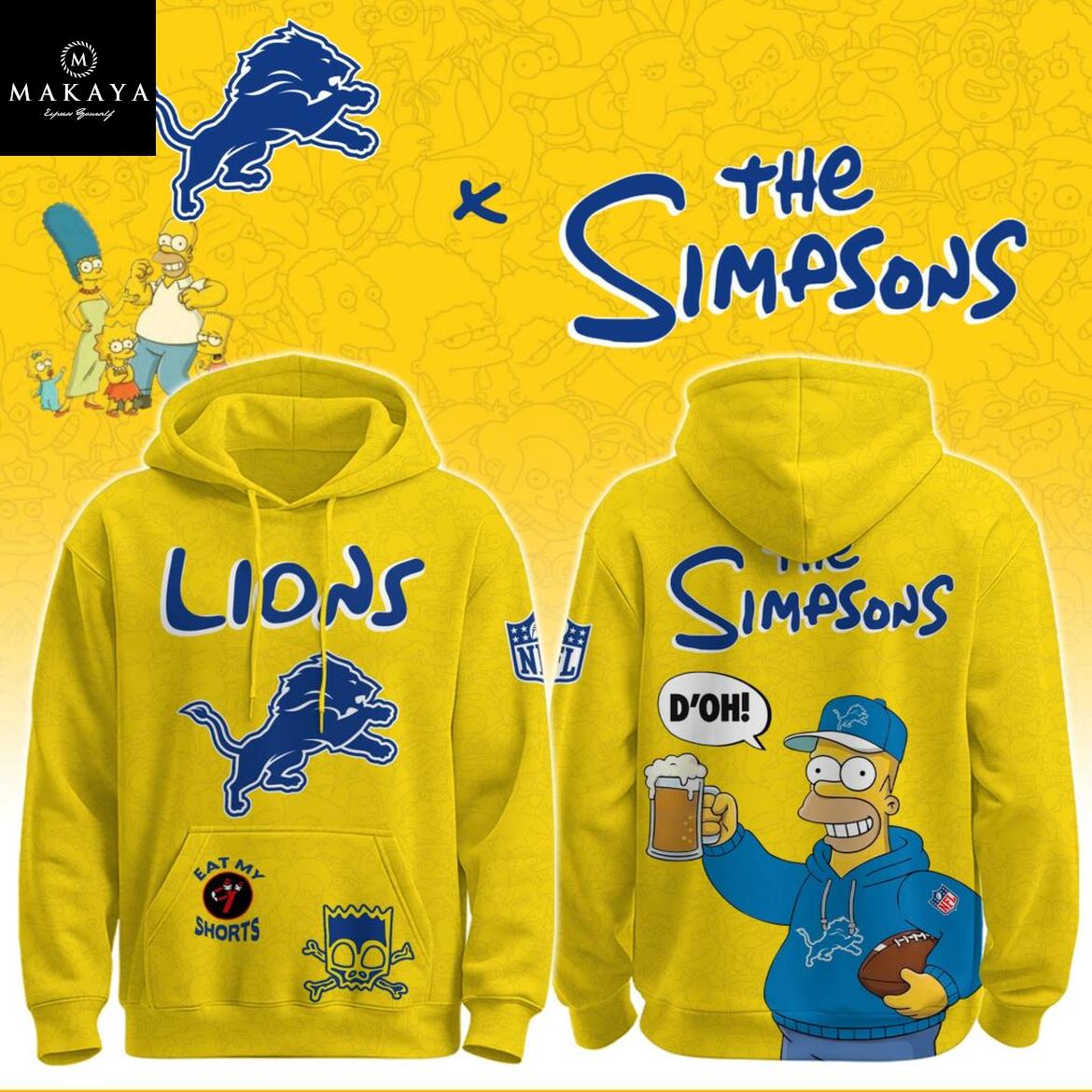 Detroit Lions The Simpsons NFL Crossover 2025 Hoodie T-Shirt