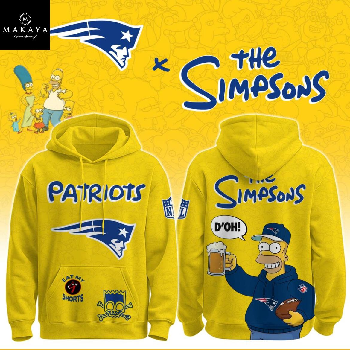 New England Patriots The Simpsons NFL Crossover 2025 Hoodie T-Shirt
