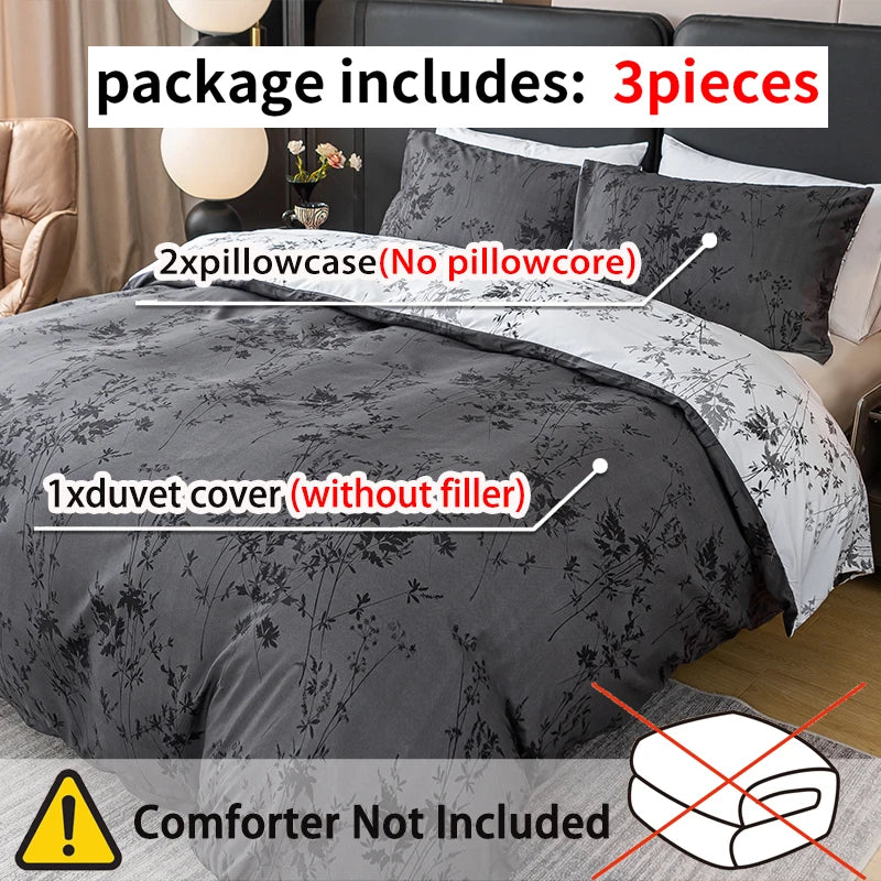 3pcs Zhusheng Kongye Pattern Print Duvet Cover Set, Soft Skin-Friendly Bedding Set Includes 1 Duvet Cover And 2 Pillowcases