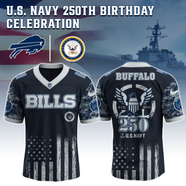 Buffalo Bills NFL x U.S. NAVY 250TH Birthday Special Edition Jersey