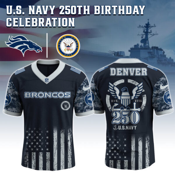Denver Broncos NFL x U.S. NAVY 250TH Birthday Special Edition Jersey