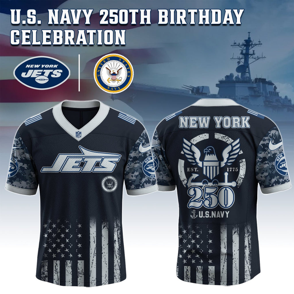 New York Jets NFL x U.S. NAVY 250TH Birthday Special Edition Jersey