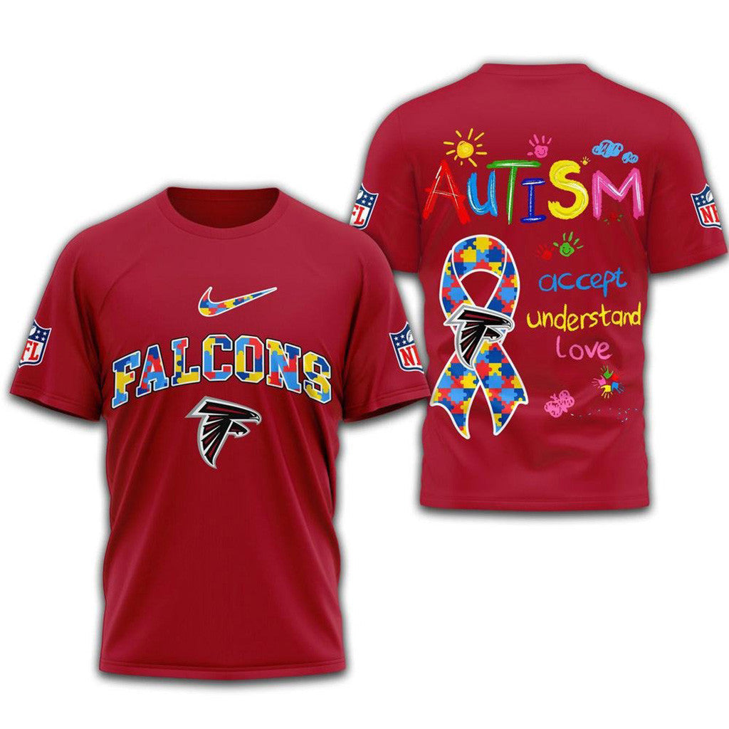 NFL Atlanta Falcons 2025 Autism Awareness Shirt Atlanta Falcons Merch Football Fan Gift Ideas