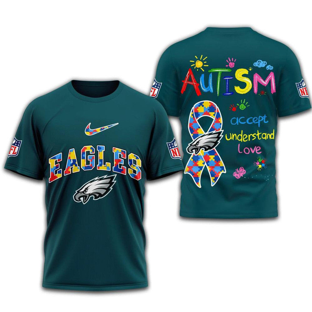 NFL Philadelphia Eagles 2025 Autism Awareness Shirt Philadelphia Eagles Merch Fans Gifts