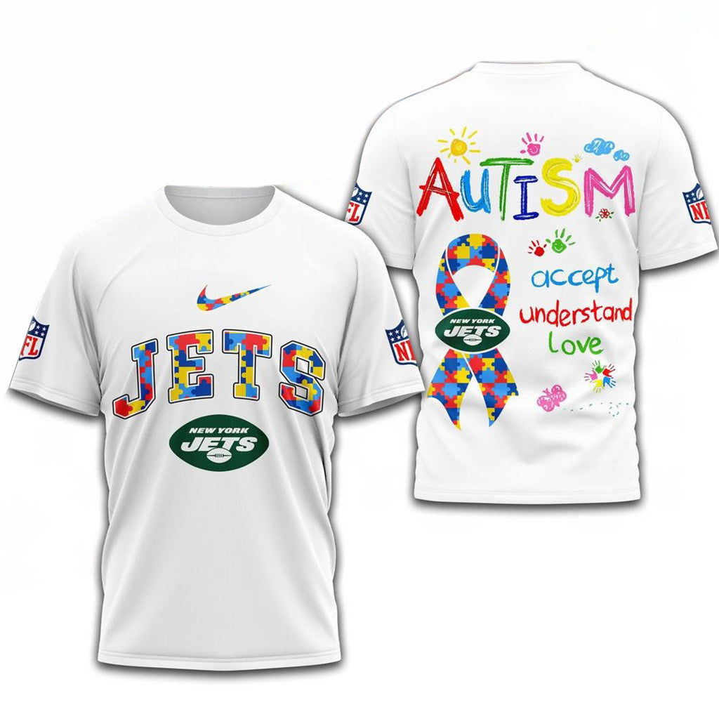 NFL New York Jets Autism Awareness Accept Understand Love Shirt Jets Merch Gifts For Fans