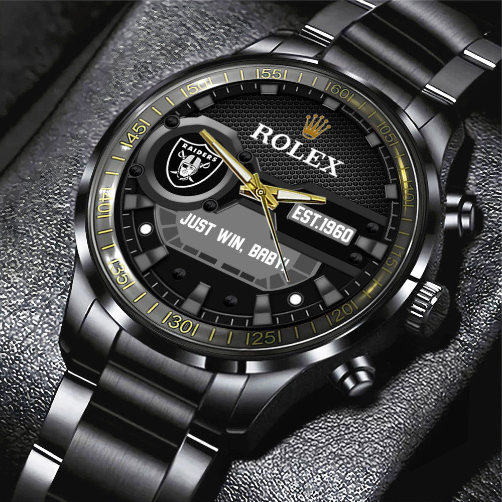 Las Vegas Raiders x Rolex Black Stainless Steel Watch