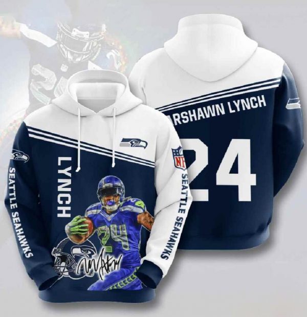 Nfl Seattle Seahawks 3d Hoodies Lynch 24
