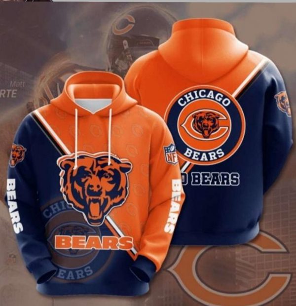 NFL Chicago Bears Logo 3D Hoodie