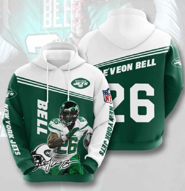 Nfl New York Jets 3d Hoodies Bell