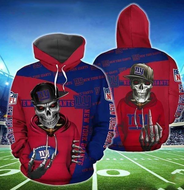 Nfl New York Giants Hiphop Skeleton 3d Hoodie