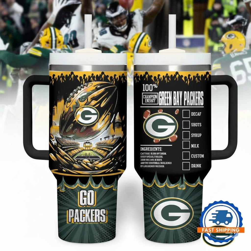 GB Packers Champion Energy Tumbler Handle Cup 40oz