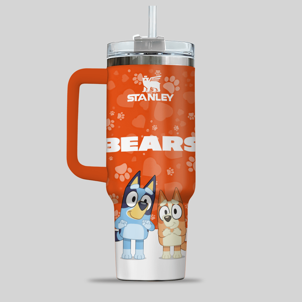 Chicago Bears NFL x Bluey Custom Stanley Cup 40 oz 30 oz Tumbler With Handle