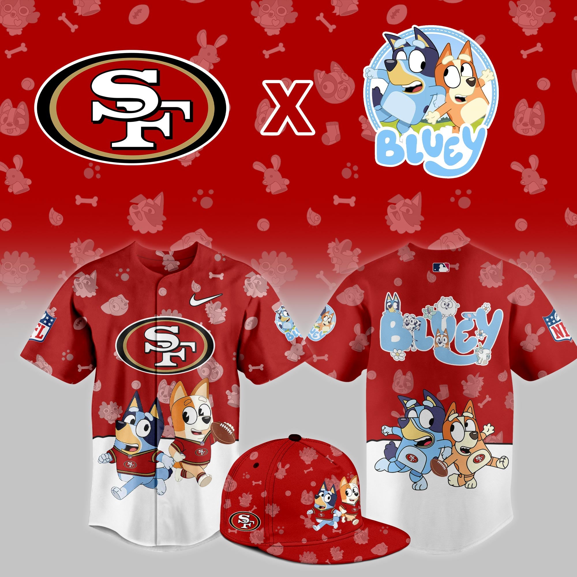 SF.49ers x Bluey Night Limited Jersey