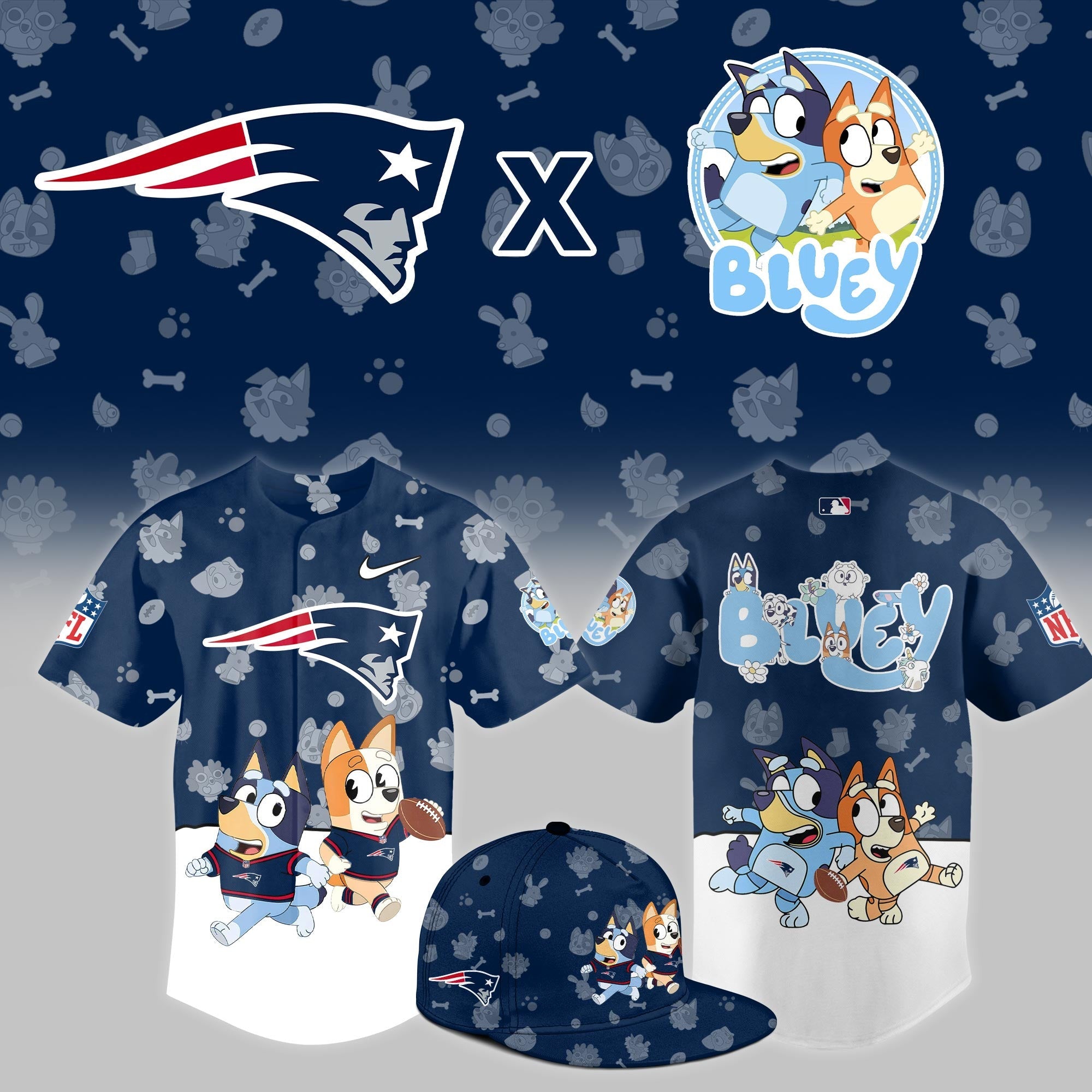 NE.Patriots x Bluey Night Limited Jersey