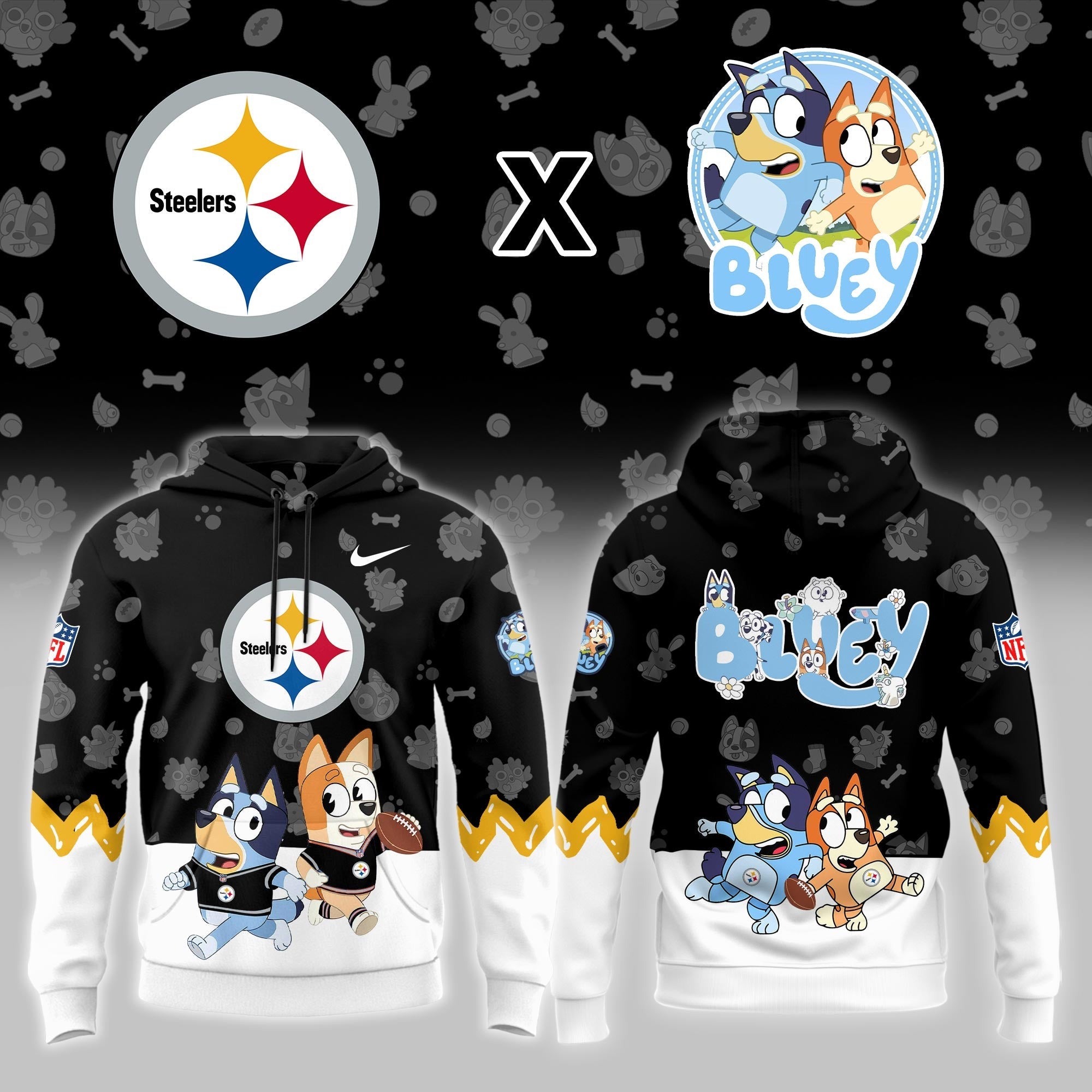 P.Steelers x Bluey Night Limited Hoodie