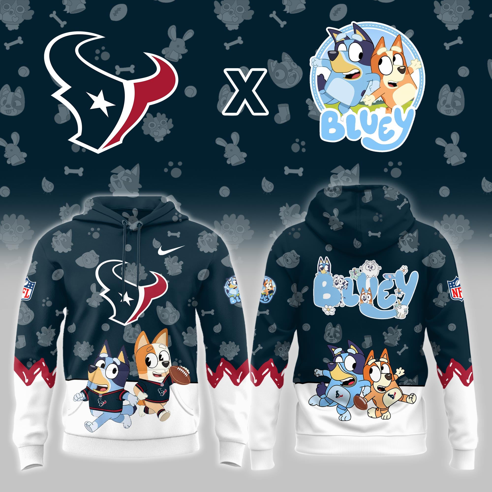 H.Texans x Bluey Night Limited Hoodie
