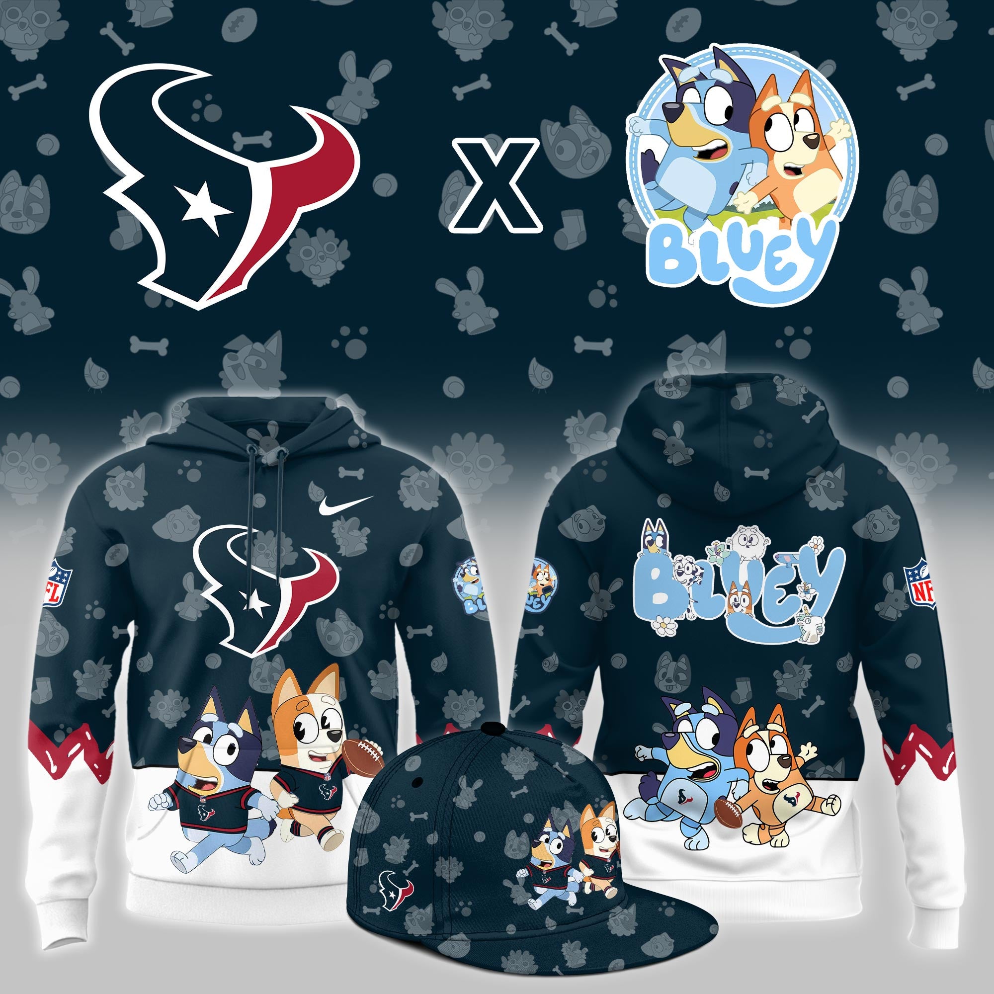 H.Texans x Bluey Night Limited Hoodie